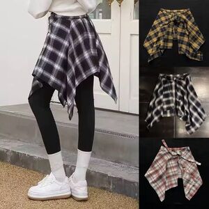 Plaid Asymmetrical wrap  Overlay